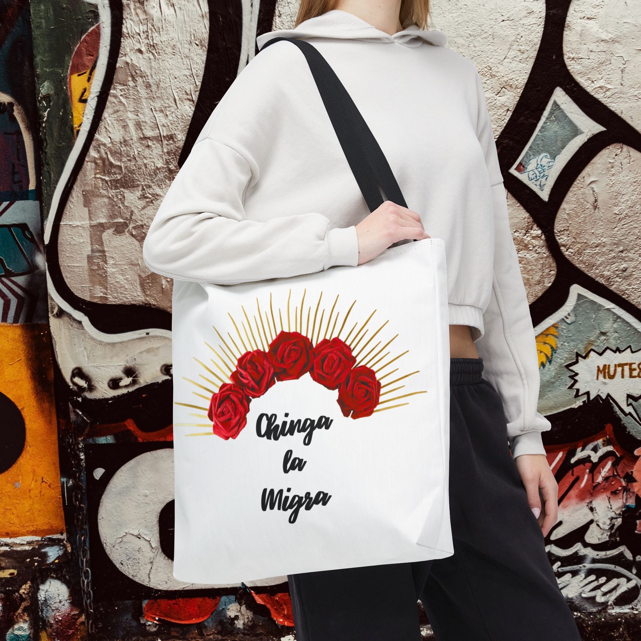 18x18 Chinga la Migra Tote