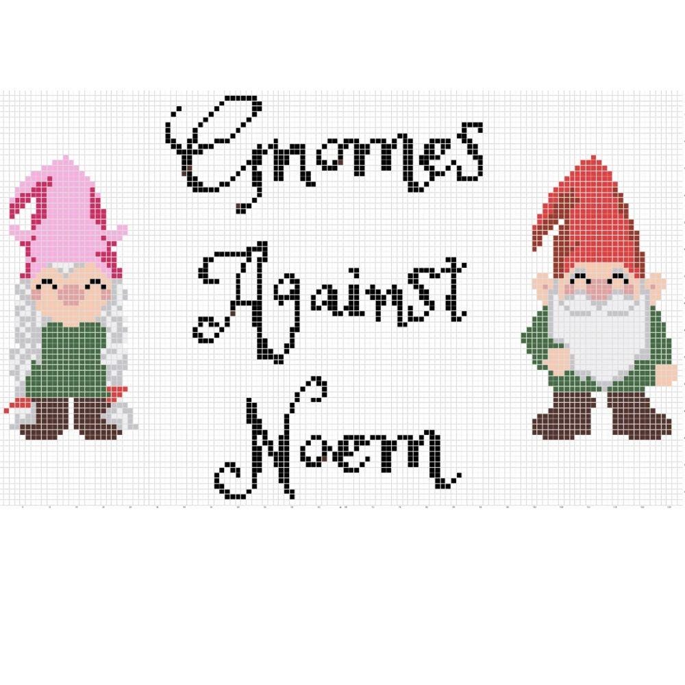 Gnomes Against Noem Cross Stitch Pattern