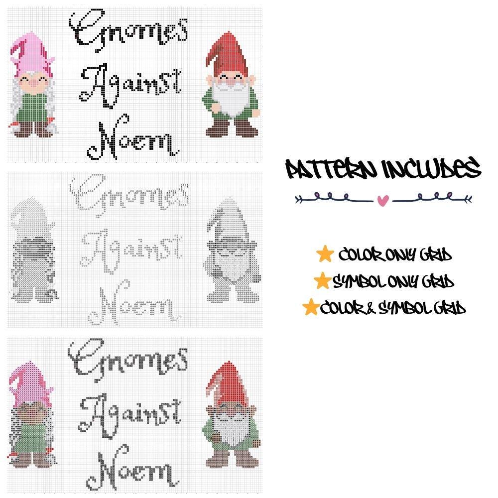 Gnomes Against Noem Cross Stitch Pattern