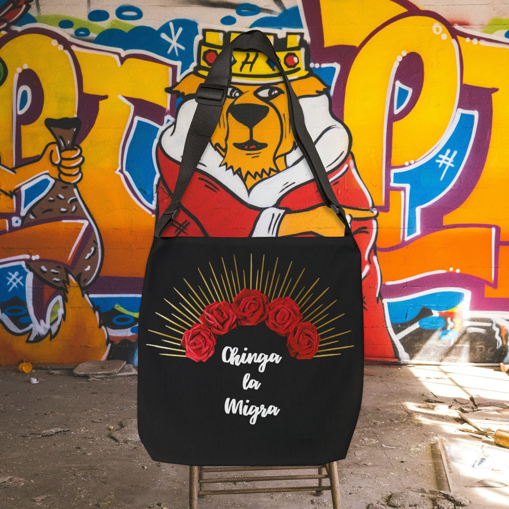 Chinga la Migra - Adjustable Strap Tote Bag
