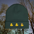 Embroidered Duck Duck Lame Duck Knit Beanie