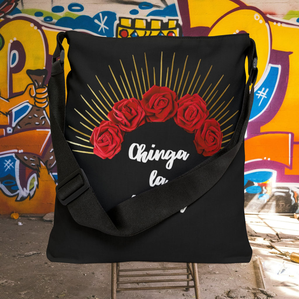 Chinga la Migra - Adjustable Strap Tote Bag