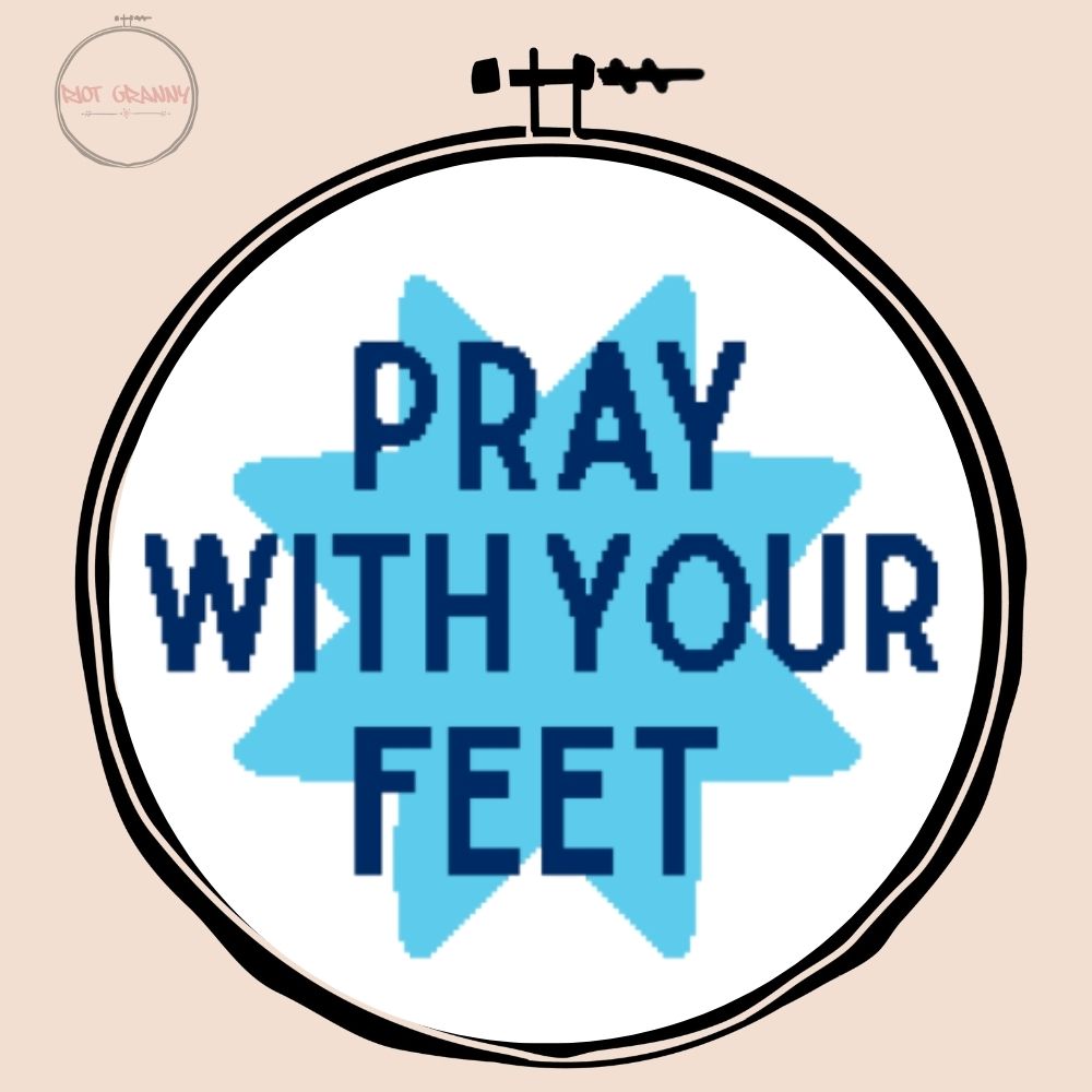 Pray With Your Feet - Cross Stitch Pattern