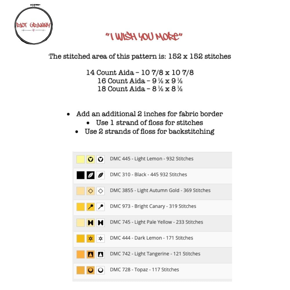 I Wish You More - Cross Stitch Pattern