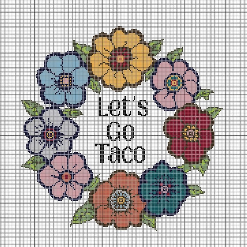 Let's Go Taco - Cross Stitch Pattern