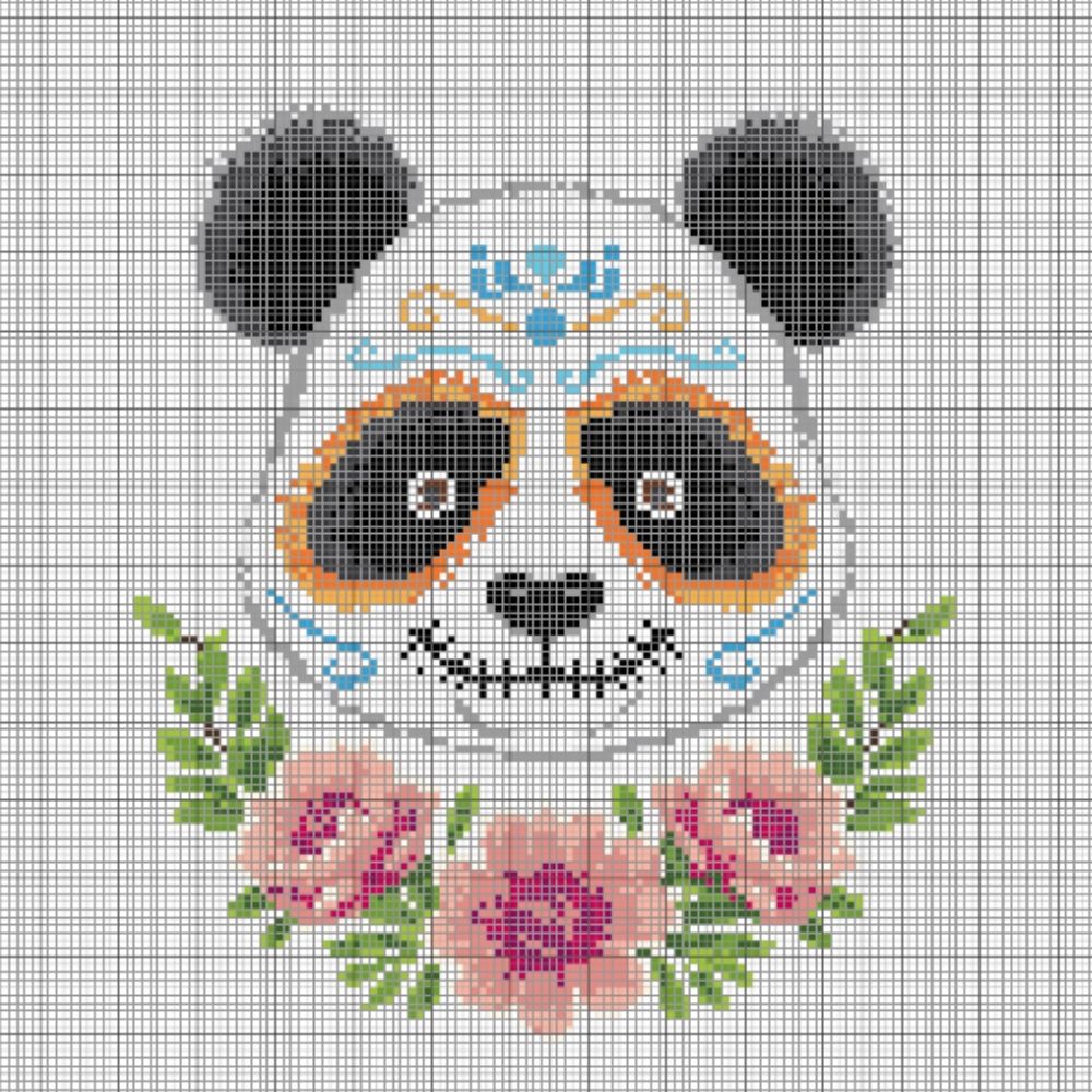 Catrina Panda - Cross Stitch Pattern