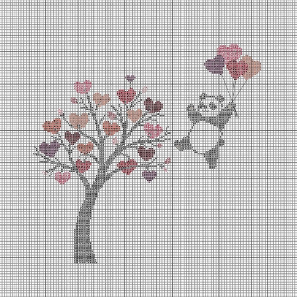 Panda Tree - Cross Stitch Pattern