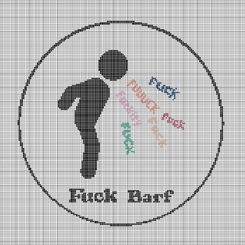 Fuck Barf - Cross Stitch Pattern