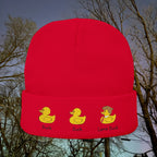 Embroidered Duck Duck Lame Duck Knit Beanie