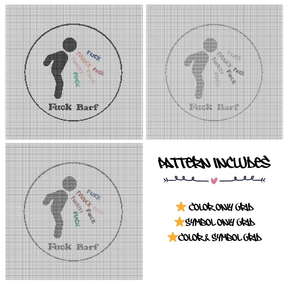 Fuck Barf - Cross Stitch Pattern