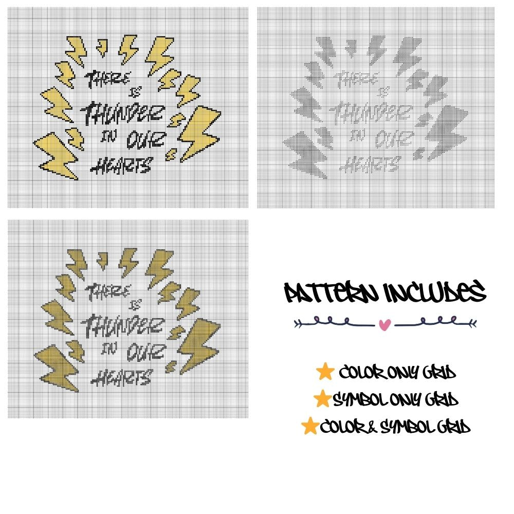 There is Thunder in Our Hearts - Cross Stitch Pattern