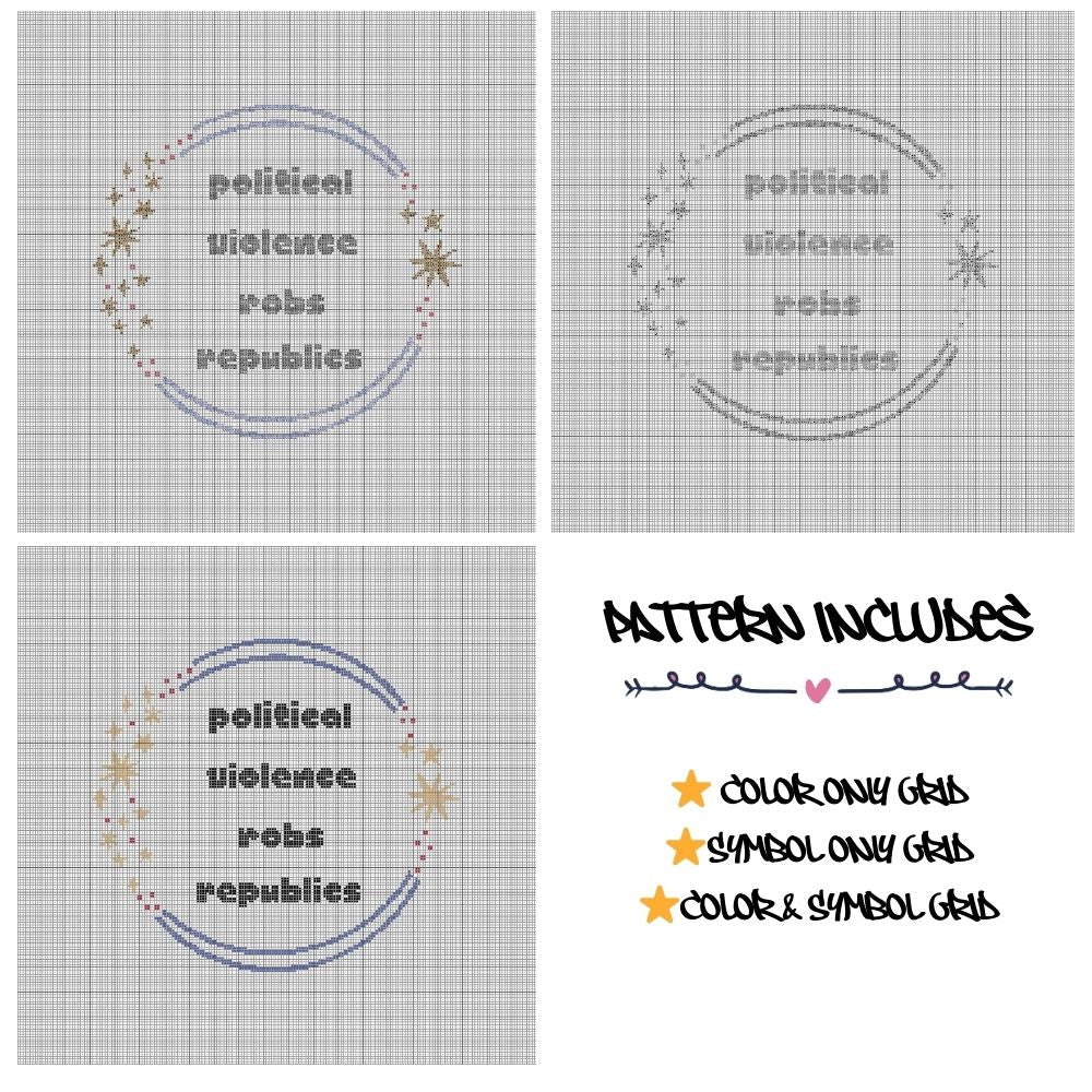 Political Violence Robs Republics - Cross Stitch Pattern