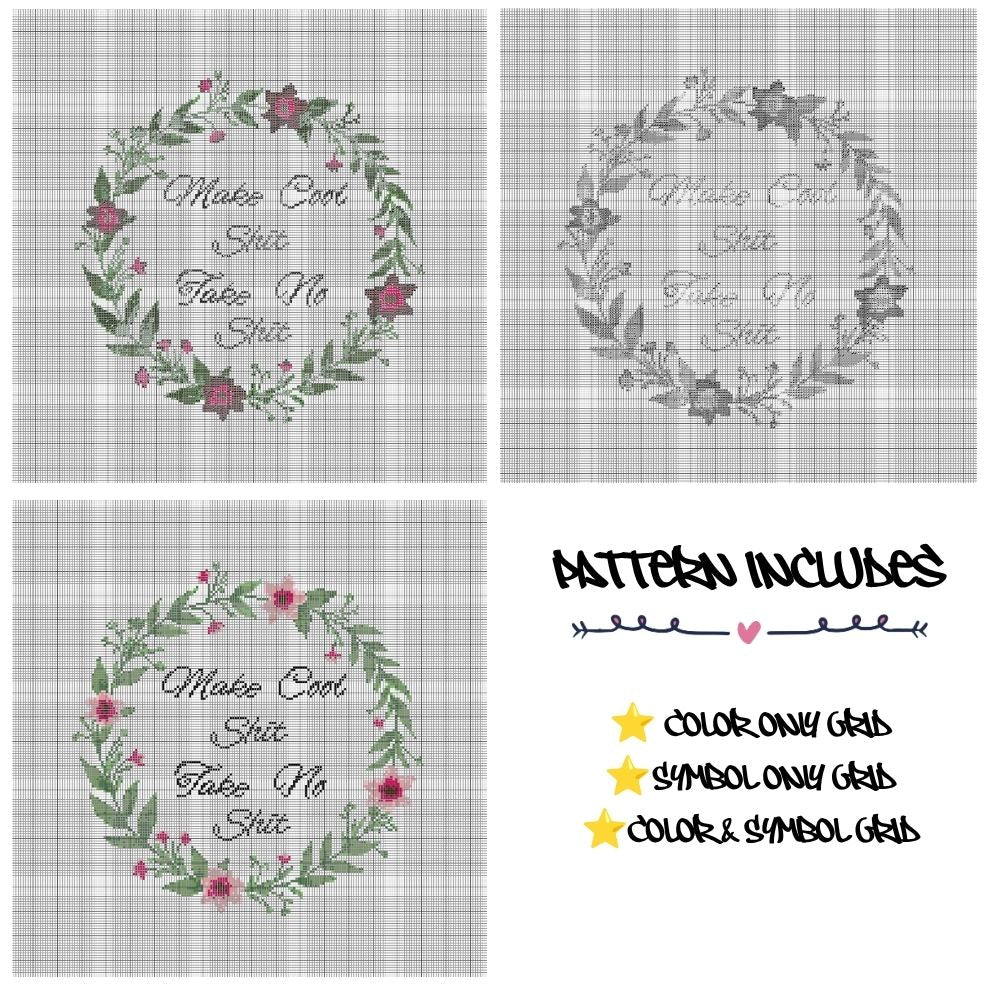Make Cool Shit, Take Cool Shit - Cross Stitch Pattern