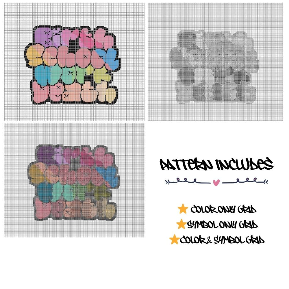 Birth, School, Work, Death - Cross Stitch Pattern