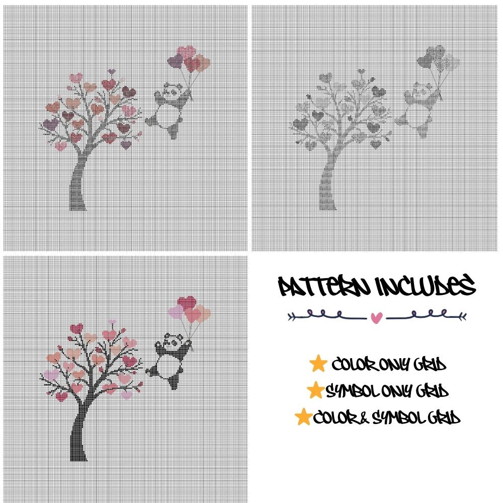 Panda Tree - Cross Stitch Pattern