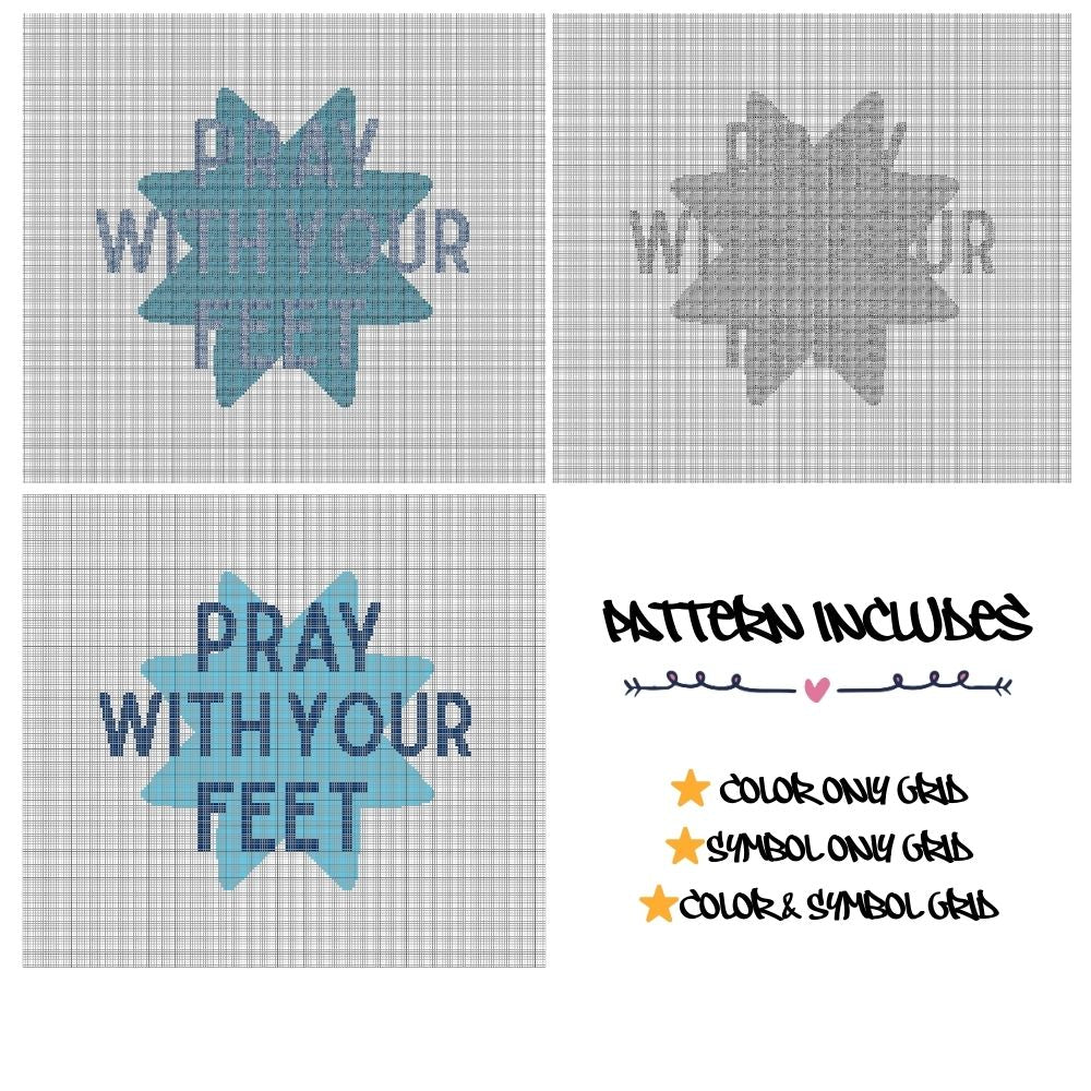 Pray With Your Feet - Cross Stitch Pattern
