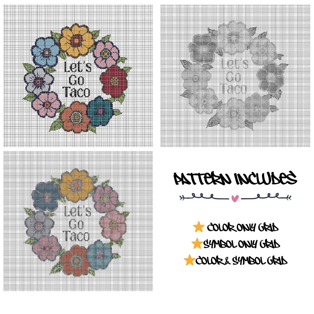 Let's Go Taco - Cross Stitch Pattern