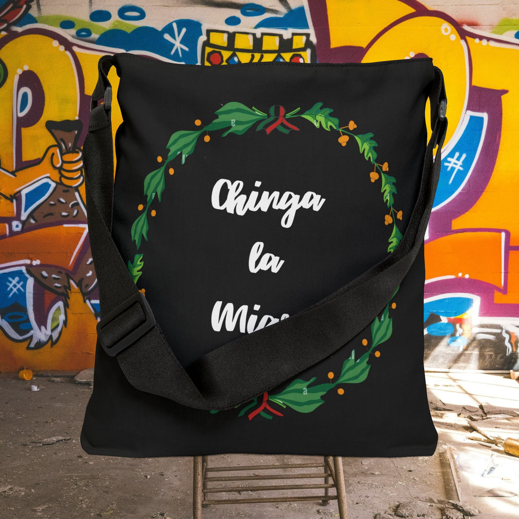 Chinga la Migra Mexican Flag - Adjustable Strap Tote Bag