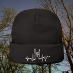 Embroidered Punk Heartbeat Knit Beanie