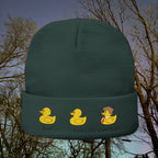 Embroidered Duck Duck Lame Duck Knit Beanie